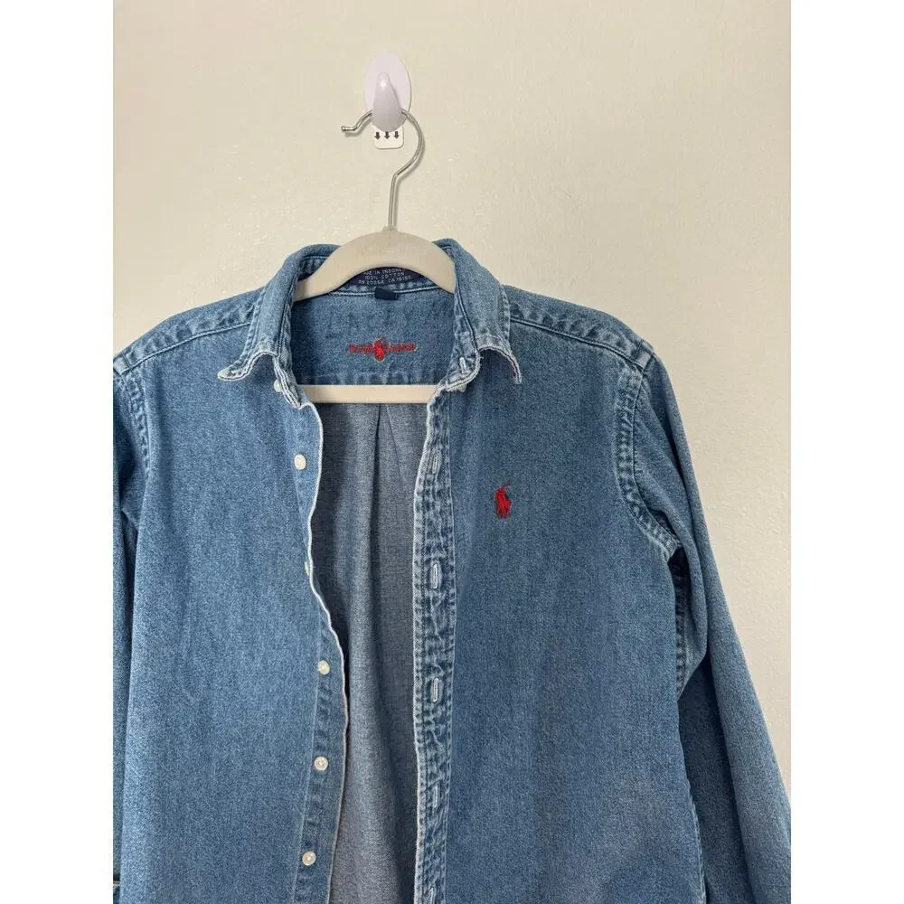Ralph Lauren Vintage Kids Chambray Button Up Size 6